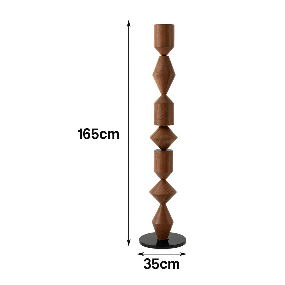 LIVARA Floor Lamp - Modern Style, Sleek Metal Body, E27 Bulb Design with Rounded Stable Base - Walnut