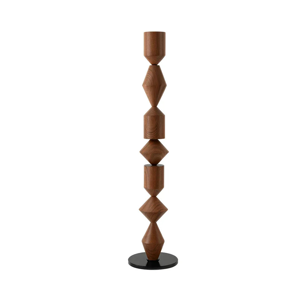LIVARA Floor Lamp - Modern Style, Sleek Metal Body, E27 Bulb Design with Rounded Stable Base - Walnut