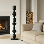 LIVARA Floor Lamp - Modern Style, Sleek Metal Body, E27 Bulb Design with Rounded Stable Base - Black
