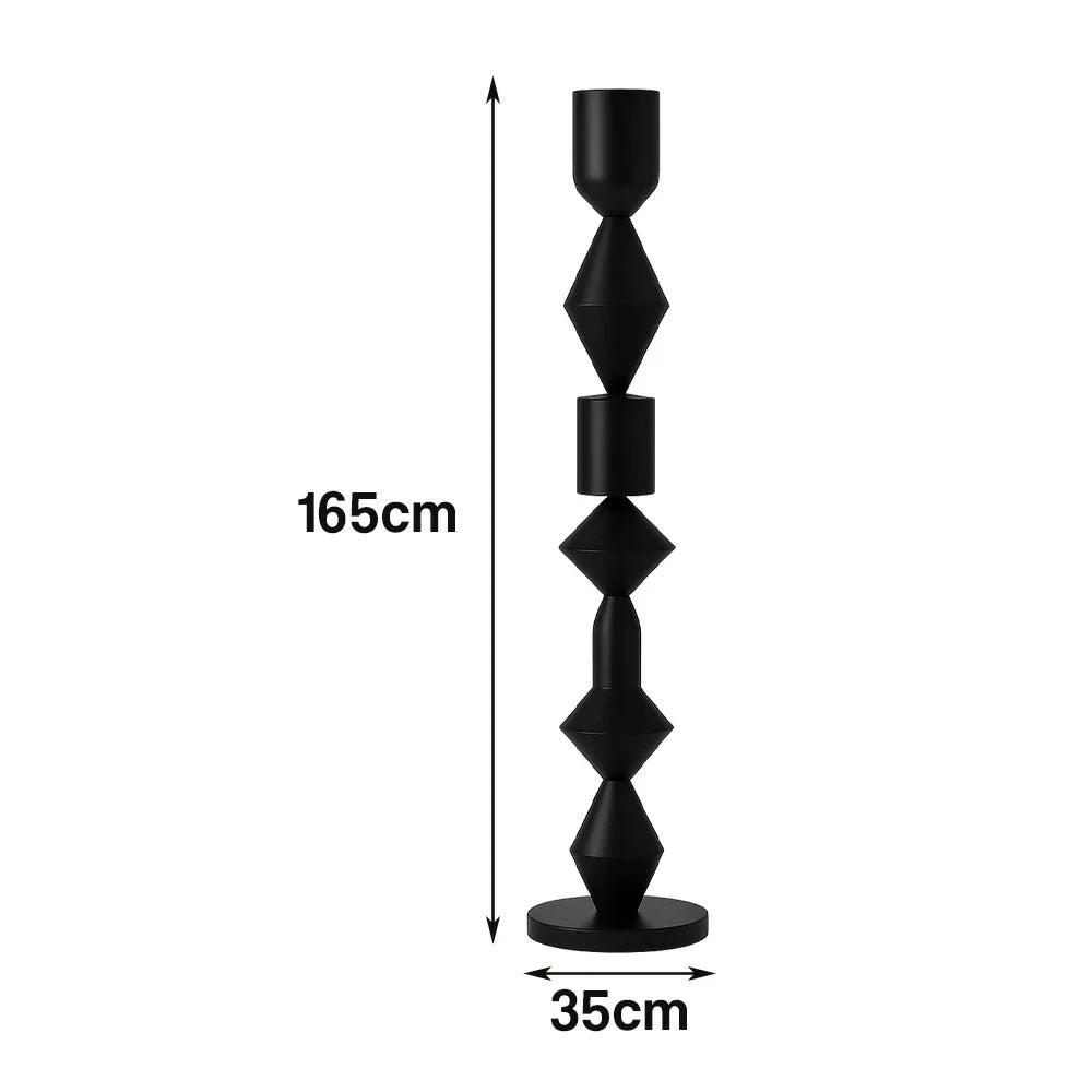 LIVARA Floor Lamp - Modern Style, Sleek Metal Body, E27 Bulb Design with Rounded Stable Base - Black