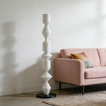 LIVARA Floor Lamp - Modern Style, Sleek Metal Body, E27 Bulb Design with Rounded Stable Base - White