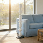 LIVARA Floor Lamp - Modern Style, Sleek Metal Body, E27 Bulb Design with Rounded Stable Base - White