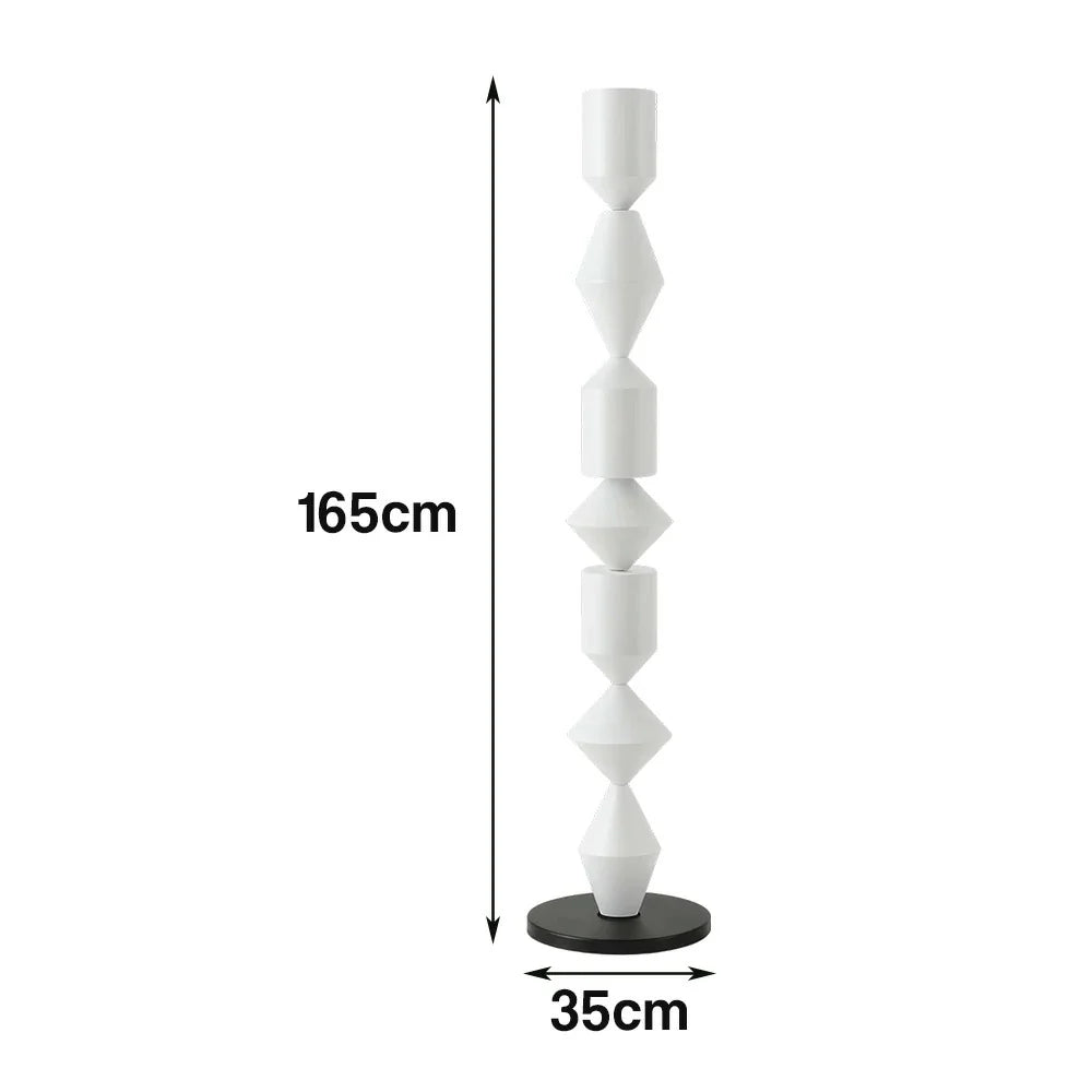 LIVARA Floor Lamp - Modern Style, Sleek Metal Body, E27 Bulb Design with Rounded Stable Base - White