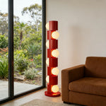 LIVARA Floor Lamp - Easy-Change E27 Bulb, Corrosion-Resistant Metal Body with Stable Base - Red