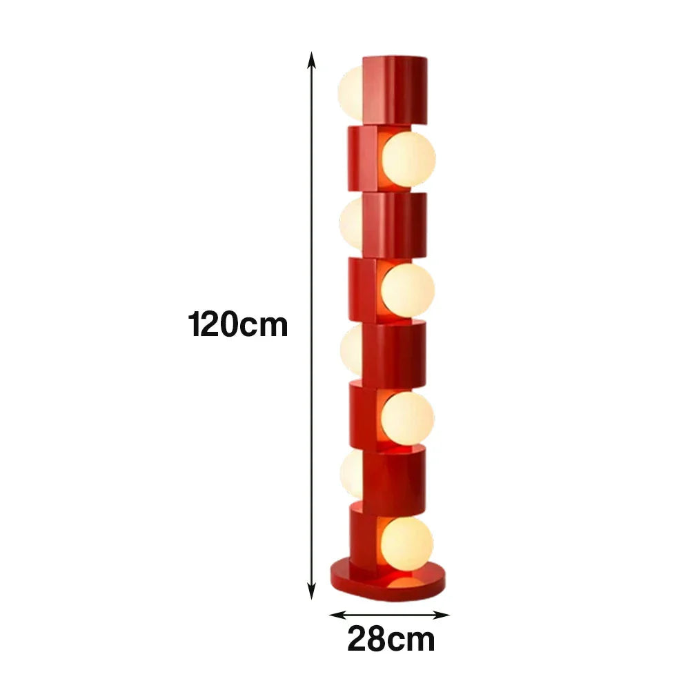 LIVARA Floor Lamp - Easy-Change E27 Bulb, Corrosion-Resistant Metal Body with Stable Base - Red