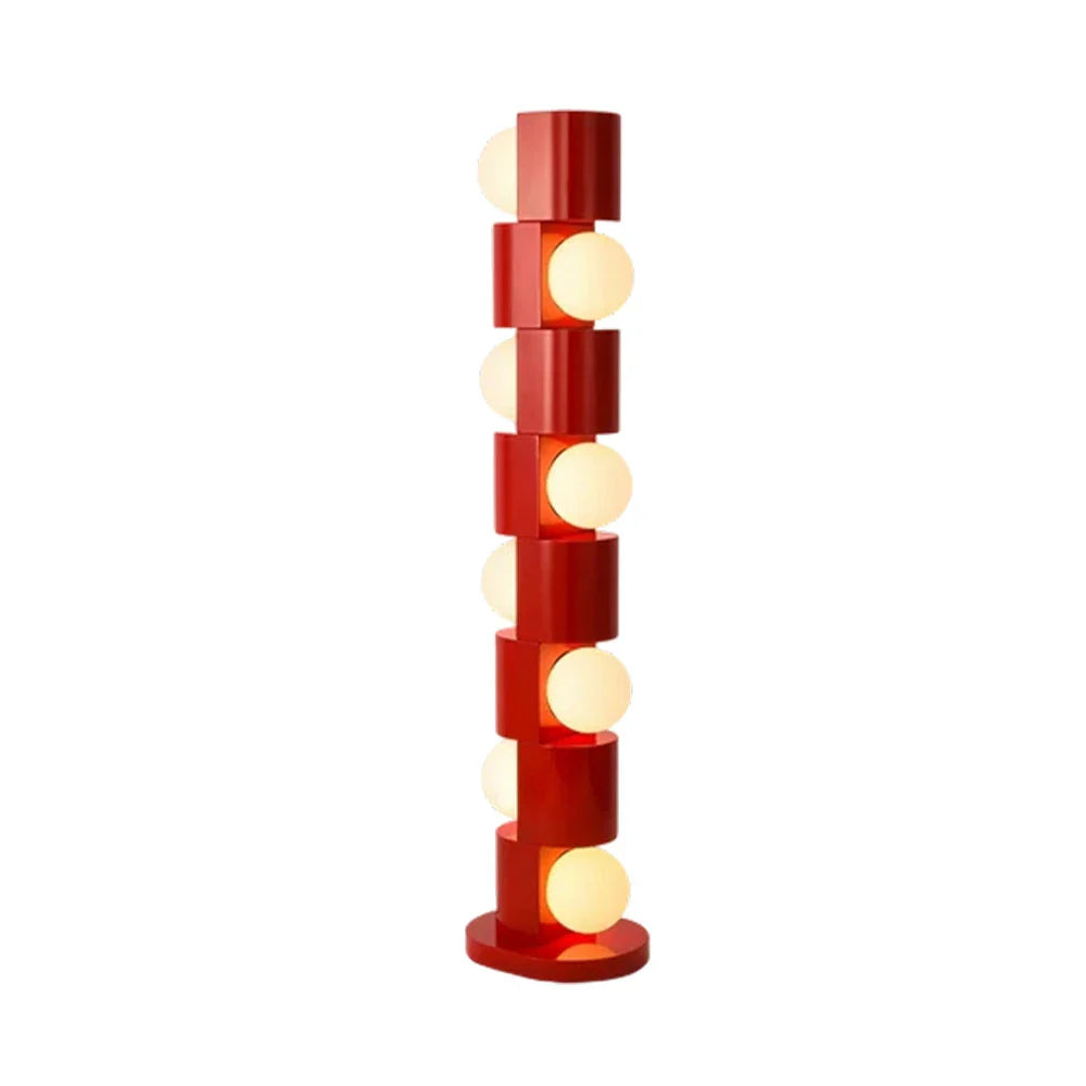 LIVARA Floor Lamp - Easy-Change E27 Bulb, Corrosion-Resistant Metal Body with Stable Base - Red