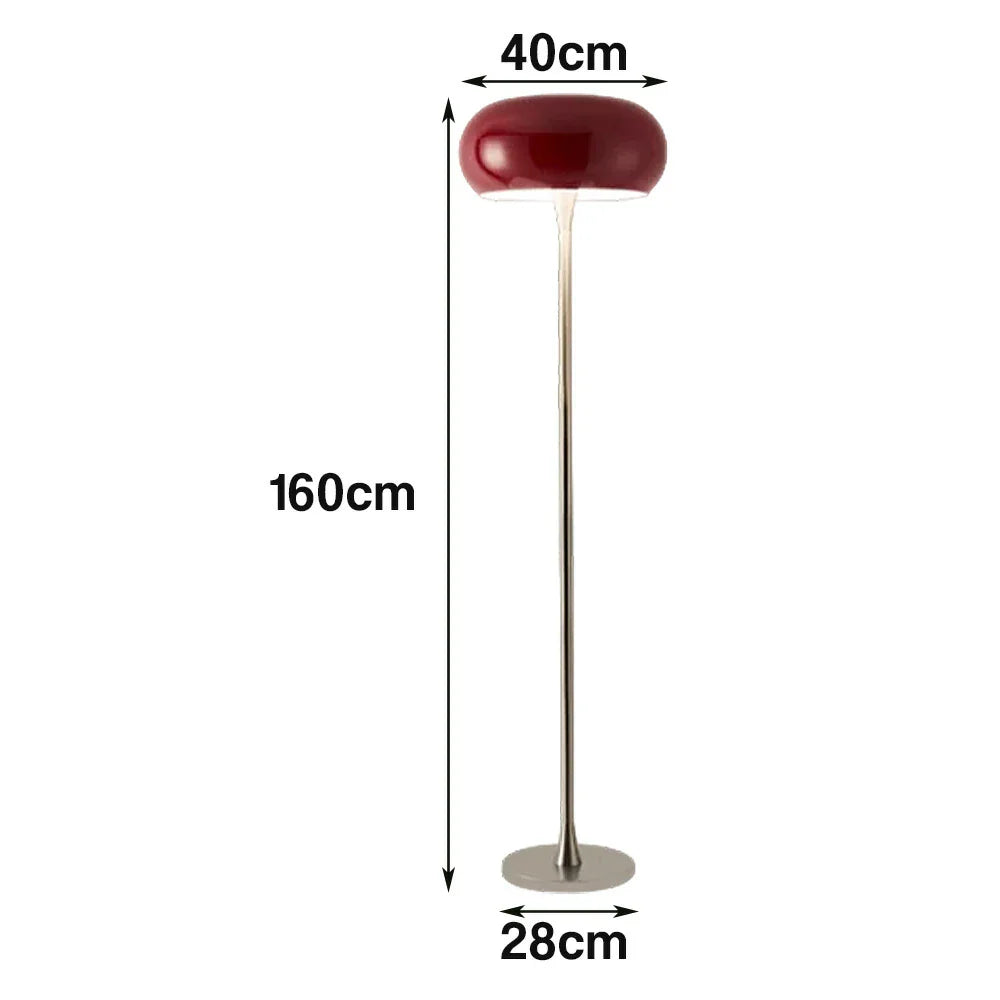 LIVARA Floor Lamp - Soft Eye-Friendly Lighting, Premium Finish, Iron Shade with PMMA Light Panel - Red