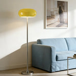 LIVARA Floor Lamp - Soft Eye-Friendly Lighting, Premium Finish, Iron Shade with PMMA Light Panel - Yellow