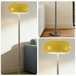 LIVARA Floor Lamp - Soft Eye-Friendly Lighting, Premium Finish, Iron Shade with PMMA Light Panel - Yellow