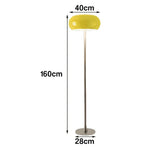 LIVARA Floor Lamp - Soft Eye-Friendly Lighting, Premium Finish, Iron Shade with PMMA Light Panel - Yellow