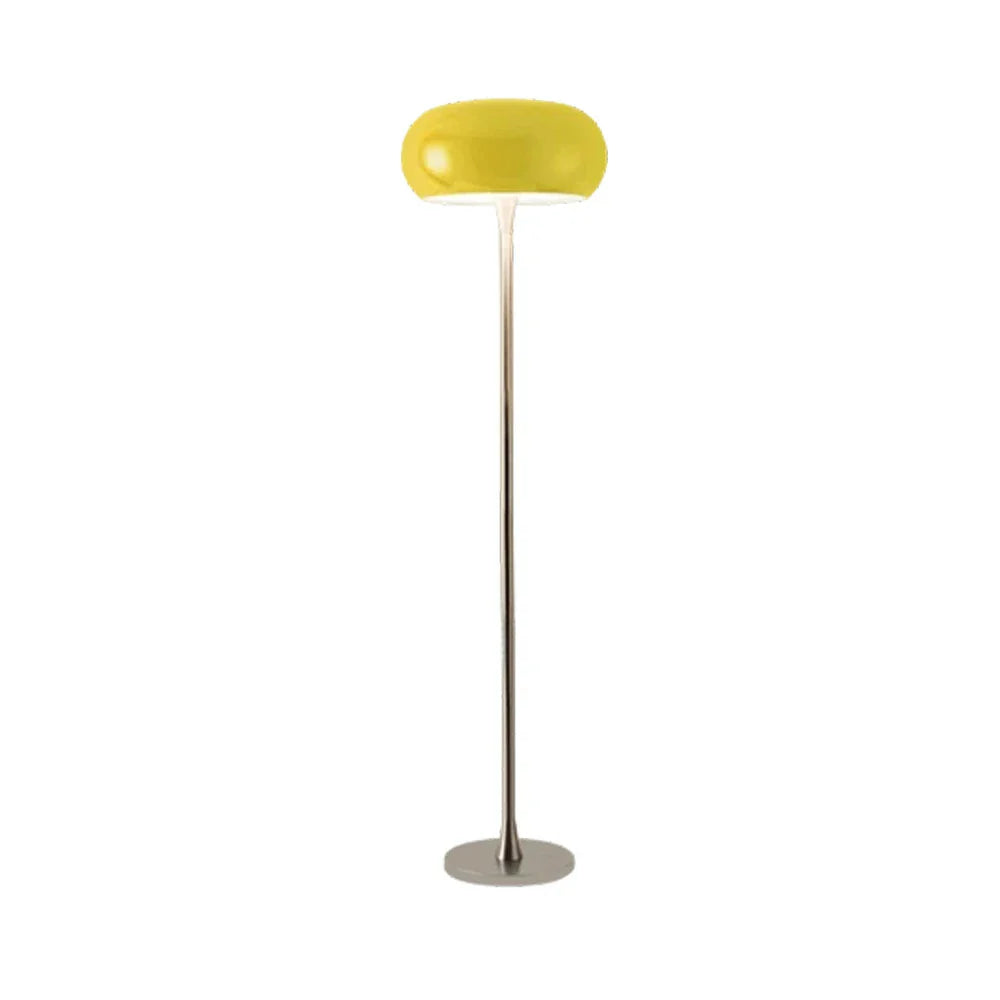 LIVARA Floor Lamp - Soft Eye-Friendly Lighting, Premium Finish, Iron Shade with PMMA Light Panel - Yellow