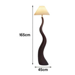 LIVARA Floor Lamp - Soft Lighting, Adjustable Shade, Pleated Design with Fabric & Resin Build - Walnut