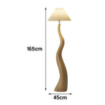 LIVARA Floor Lamp - Soft Lighting, Adjustable Shade, Pleated Design with Fabric & Resin Build - Wood