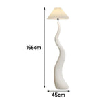 LIVARA Floor Lamp - Soft Lighting, Adjustable Shade, Pleated Design with Fabric & Resin Build - White
