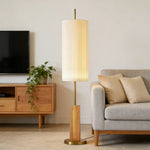 LIVARA Floor Lamp - Full-Spectrum Eye-Care Lighting, Iron Base with Wood Grain Finish, Foot Switch Design - Wood