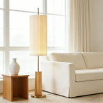 LIVARA Floor Lamp - Full-Spectrum Eye-Care Lighting, Iron Base with Wood Grain Finish, Foot Switch Design - Wood