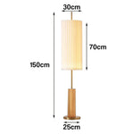 LIVARA Floor Lamp - Full-Spectrum Eye-Care Lighting, Iron Base with Wood Grain Finish, Foot Switch Design - Wood