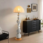 LIVARA Floor Lamp - Three-Mode Lighting, Flicker-Free Linen Shade, Zebra Pattern Design