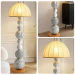 LIVARA Floor Lamp - Three-Mode Lighting, Flicker-Free Linen Shade, Zebra Pattern Design