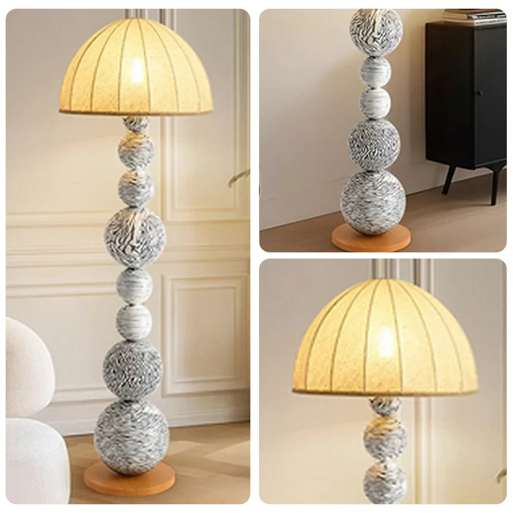 LIVARA Floor Lamp - Three-Mode Lighting, Flicker-Free Linen Shade, Zebra Pattern Design