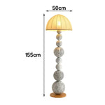 LIVARA Floor Lamp - Three-Mode Lighting, Flicker-Free Linen Shade, Zebra Pattern Design
