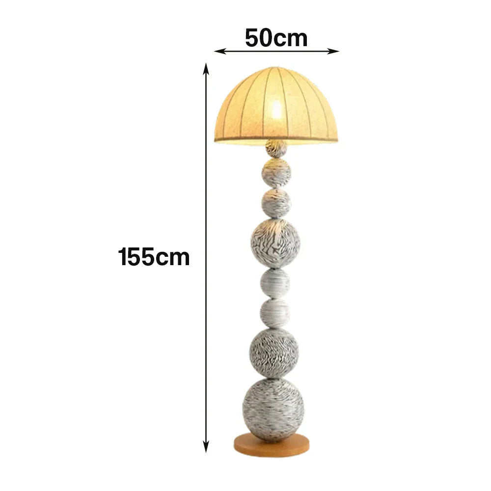 LIVARA Floor Lamp - Three-Mode Lighting, Flicker-Free Linen Shade, Zebra Pattern Design