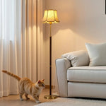 LIVARA Premium Floor Lamp - Soft Lighting, Luxury Style, Fabric Shade, Precision Brass Body with Weighted Stable Base