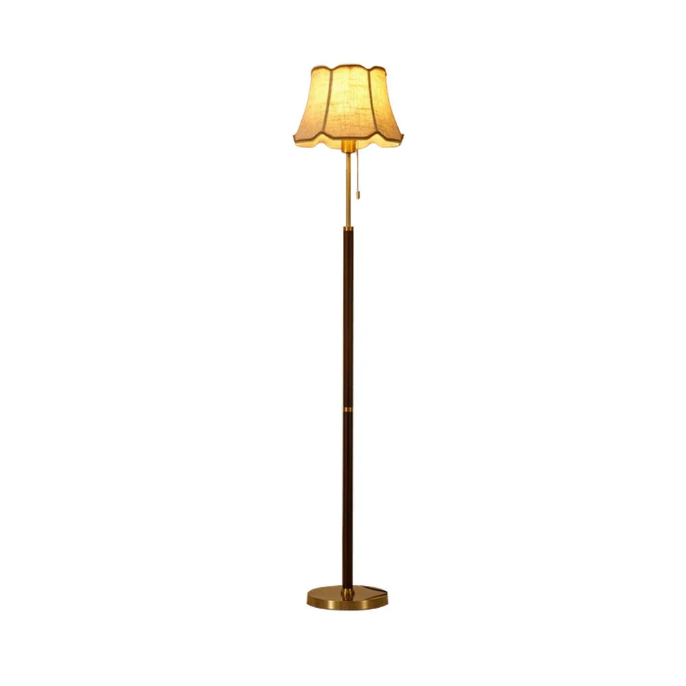 LIVARA Premium Floor Lamp - Soft Lighting, Luxury Style, Fabric Shade, Precision Brass Body with Weighted Stable Base