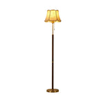 LIVARA Premium Floor Lamp - Soft Lighting, Luxury Style, Fabric Shade, Precision Brass Body with Weighted Stable Base