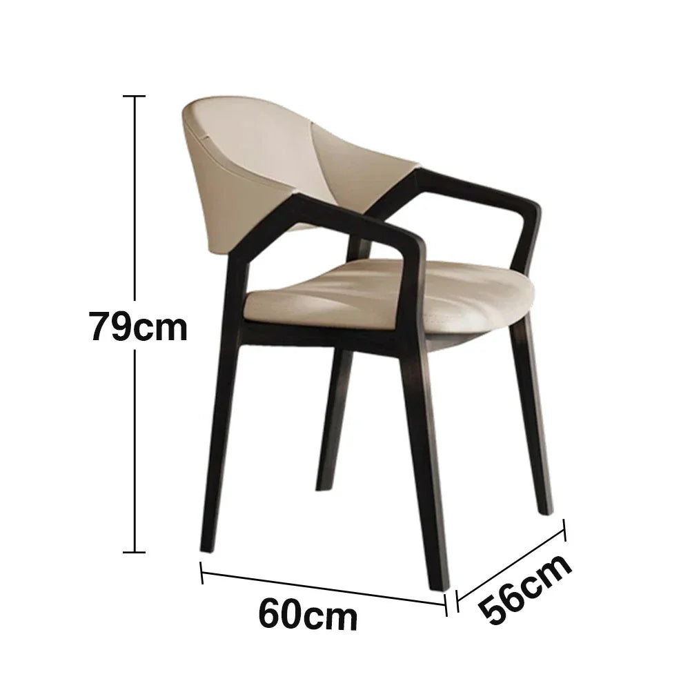 LIVARA Chair - Napa-Grade Tech Leather, High-Resilience Foam Support, Solid Wood Frame, Comfortable Seating - Khaki