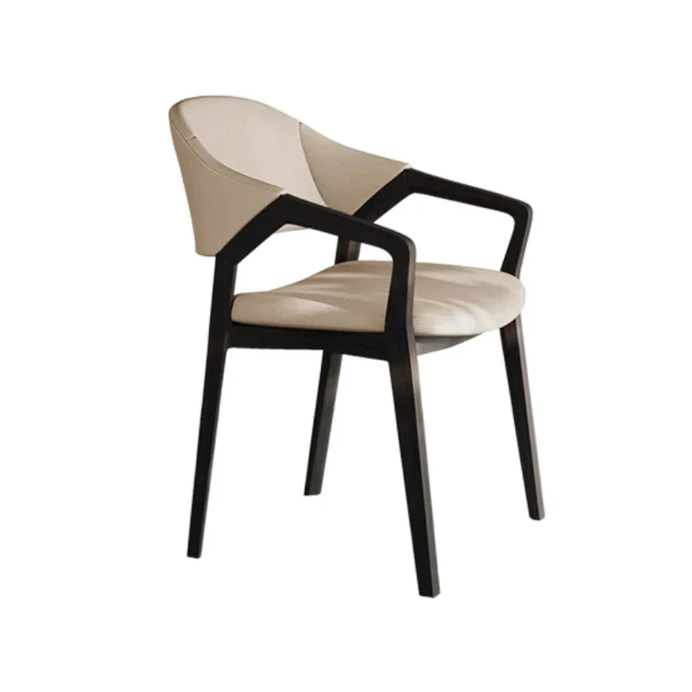 LIVARA Chair - Napa-Grade Tech Leather, High-Resilience Foam Support, Solid Wood Frame, Comfortable Seating - Khaki
