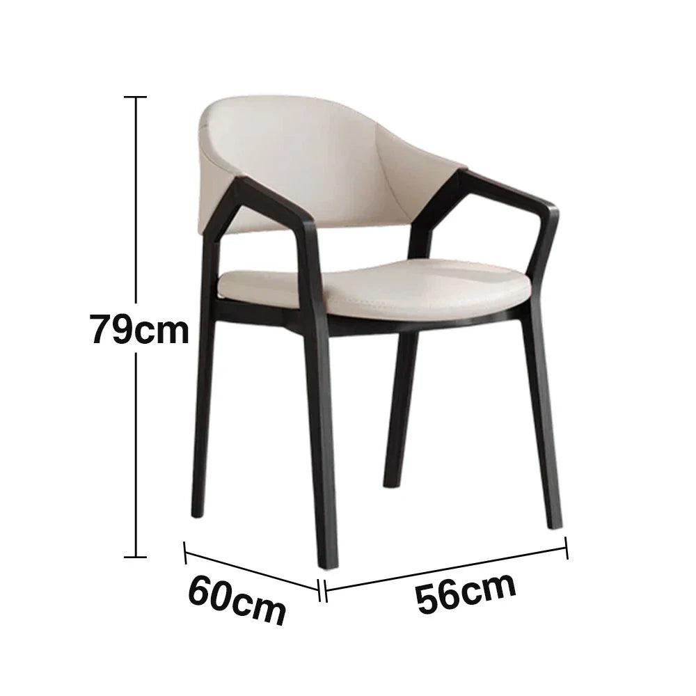 LIVARA Chair - Napa-Grade Tech Leather, High-Resilience Foam Support, Solid Wood Frame, Comfortable Seating - Beige