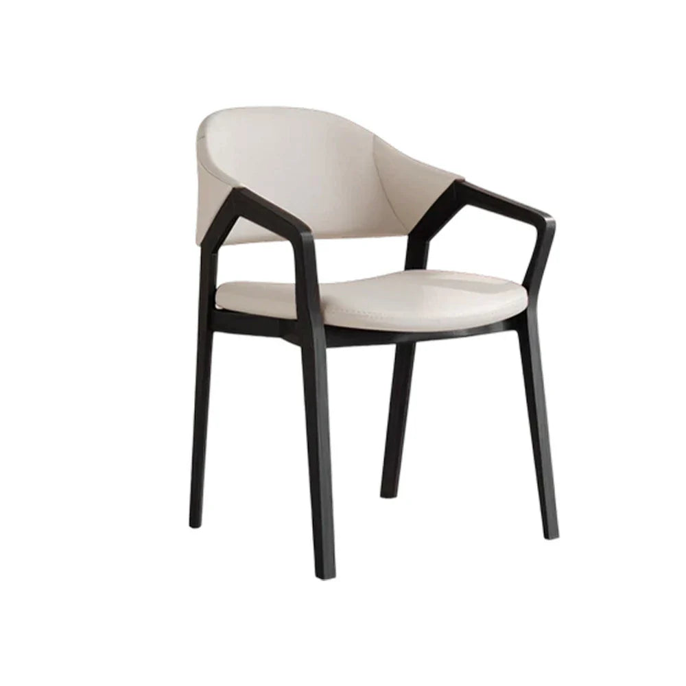 LIVARA Chair - Napa-Grade Tech Leather, High-Resilience Foam Support, Solid Wood Frame, Comfortable Seating - Beige