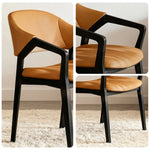 LIVARA Chair - Napa-Grade Tech Leather, High-Resilience Foam Support, Solid Wood Frame, Comfortable Seating - Orange