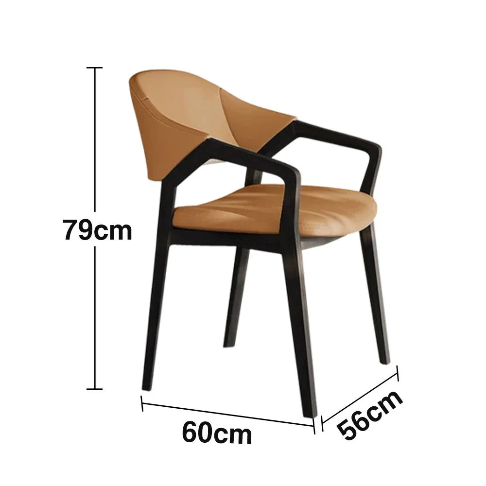 LIVARA Chair - Napa-Grade Tech Leather, High-Resilience Foam Support, Solid Wood Frame, Comfortable Seating - Orange