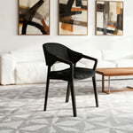 LIVARA Chair - Napa-Grade Tech Leather, High-Resilience Foam Support, Solid Wood Frame, Comfortable Seating - Black