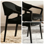 LIVARA Chair - Napa-Grade Tech Leather, High-Resilience Foam Support, Solid Wood Frame, Comfortable Seating - Black