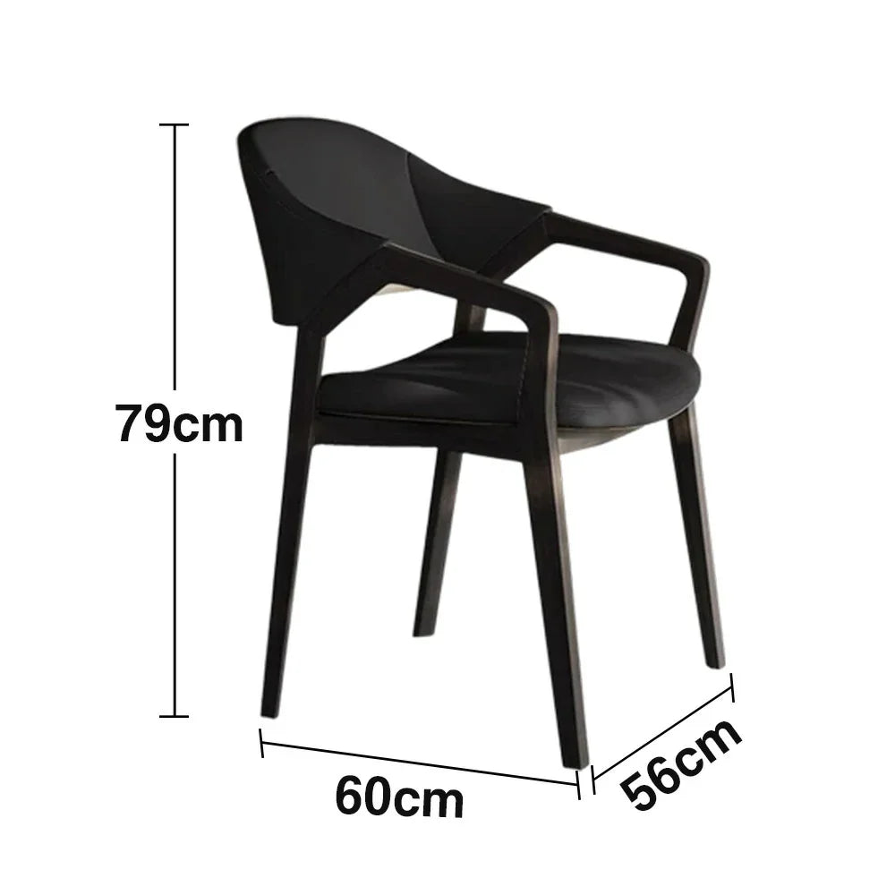 LIVARA Chair - Napa-Grade Tech Leather, High-Resilience Foam Support, Solid Wood Frame, Comfortable Seating - Black