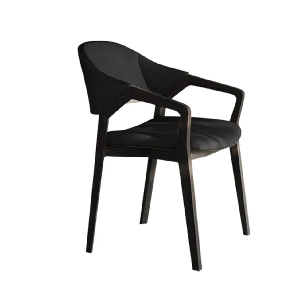 LIVARA Chair - Napa-Grade Tech Leather, High-Resilience Foam Support, Solid Wood Frame, Comfortable Seating - Black