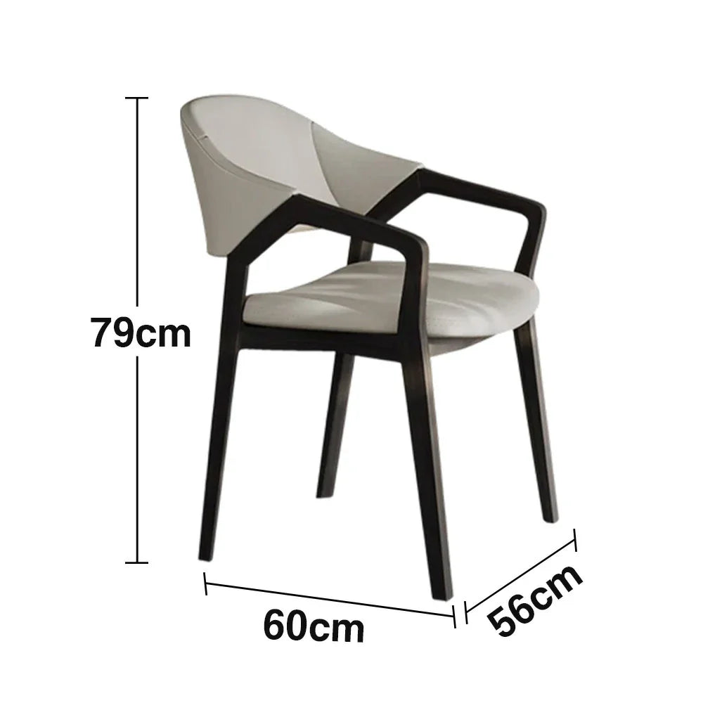 LIVARA Chair - Napa-Grade Tech Leather, High-Resilience Foam Support, Solid Wood Frame, Comfortable Seating - Grey