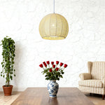 LIVARA 30/36/50cm Included Creative Woven Design Hemp Rope Pendant Light, Handcrafted Round Lampshade with E27 Bulb - Yellow