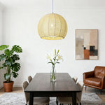 LIVARA 30/36/50cm Included Creative Woven Design Hemp Rope Pendant Light, Handcrafted Round Lampshade with E27 Bulb - Yellow
