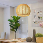LIVARA 30/36/50cm Included Creative Woven Design Hemp Rope Pendant Light, Handcrafted Round Lampshade with E27 Bulb Included Creative Woven Desig - Beige