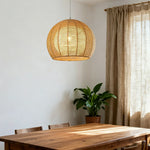 LIVARA 30/36/50cm Included Creative Woven Design Hemp Rope Pendant Light, Handcrafted Round Lampshade with E27 Bulb Included Creative Woven Desig - Beige