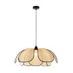 LIVARA 50/80/100cm Handcrafted Eco-Friendly Ceiling Light Petal Pendant Light, Natural Plant Fiber Lampshade with E27 LED Bulb Included - Beige