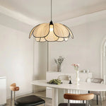 LIVARA 50/80/100cm Handcrafted Eco-Friendly Ceiling Light Petal Pendant Light, Natural Plant Fiber Lampshade with E27 LED Bulb Included - Beige