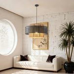 LIVARA 40/60/80cm Hemp Rope & Rattan Pendant Light, Double-Layer Handwoven Lampshade with E27 LED Bulb Included Natural Woven Ceiling Light - Black
