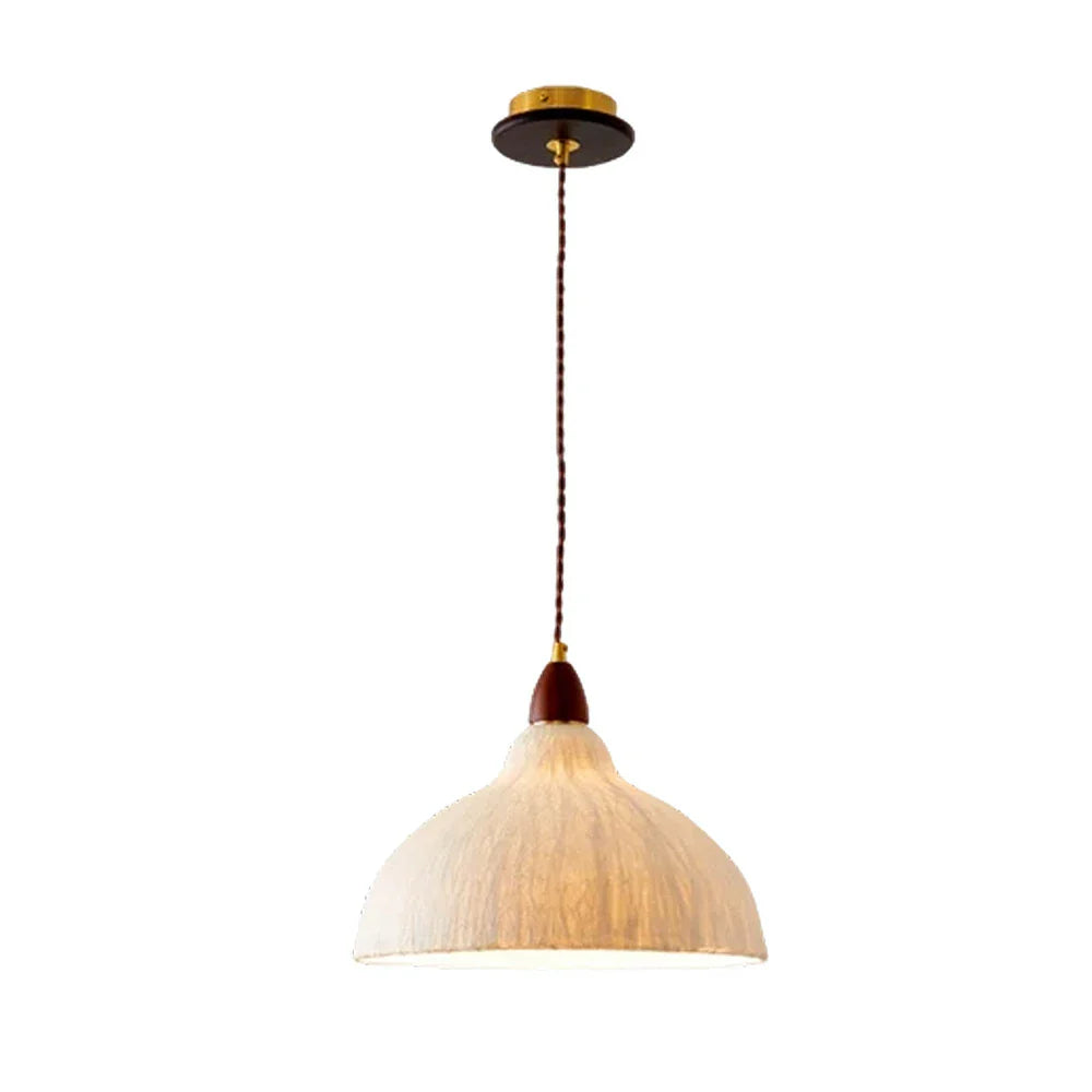 LIVARA 25/35cm Handmade Rice Paper Pendant Light Eco-Friendly Japanese Wabi-Sabi Style Ceiling Lamp Natural Wood Holder with E27 LED Bulb Included - Beige