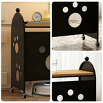 LIVARA Storage Base, with Robot Rack Space-Saving Solid Vacuum Lockable Partition Casters - Compatible Durable Wood Design, Top, - Black