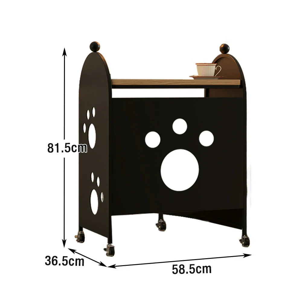 LIVARA Storage Base, with Robot Rack Space-Saving Solid Vacuum Lockable Partition Casters - Compatible Durable Wood Design, Top, - Black